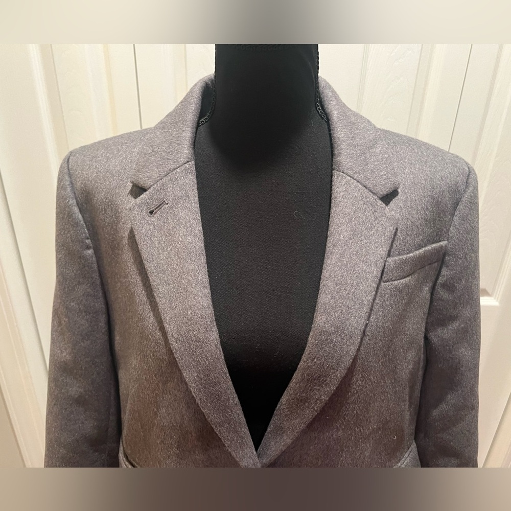J. Crew Gray Long Coat with Gold Buttons - Picture 10 of 16